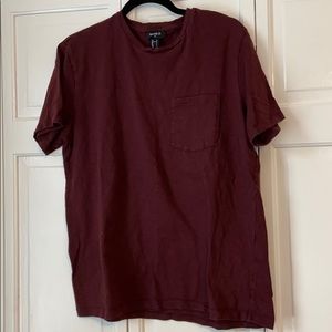 Forever 21 Maroon Basic Pocket Tee